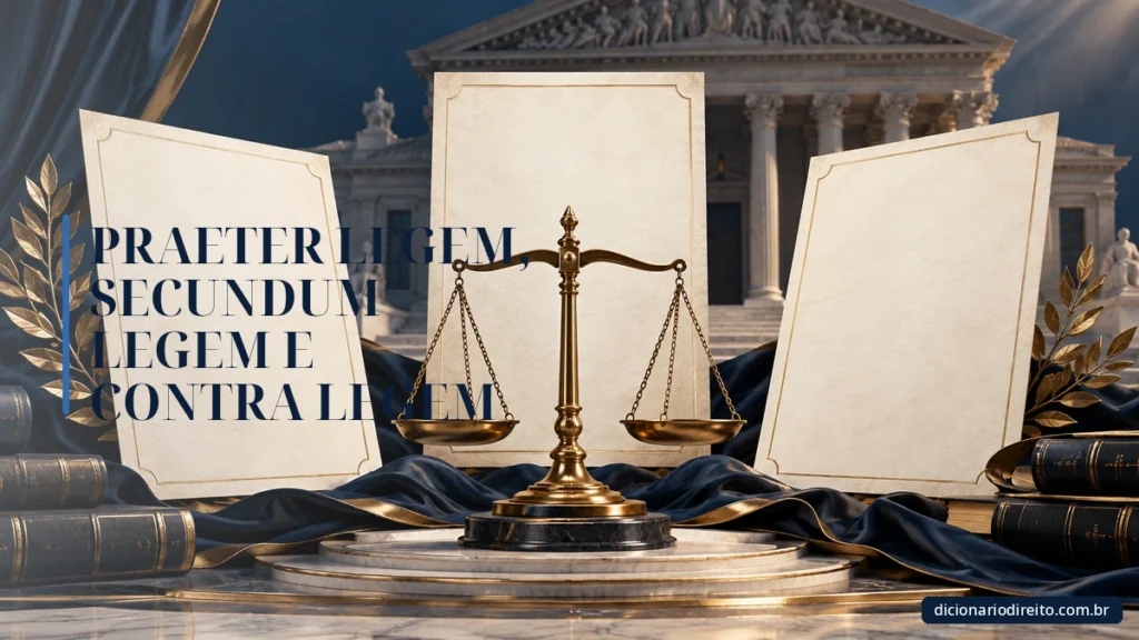 Ilustração editorial sobre Praeter Legem, Secundum Legem E Contra Legem — Dicionário Direito