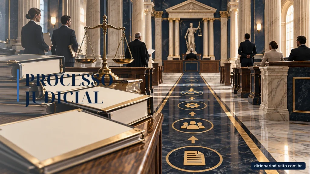 Ilustração editorial sobre Processo Judicial — Dicionário Direito