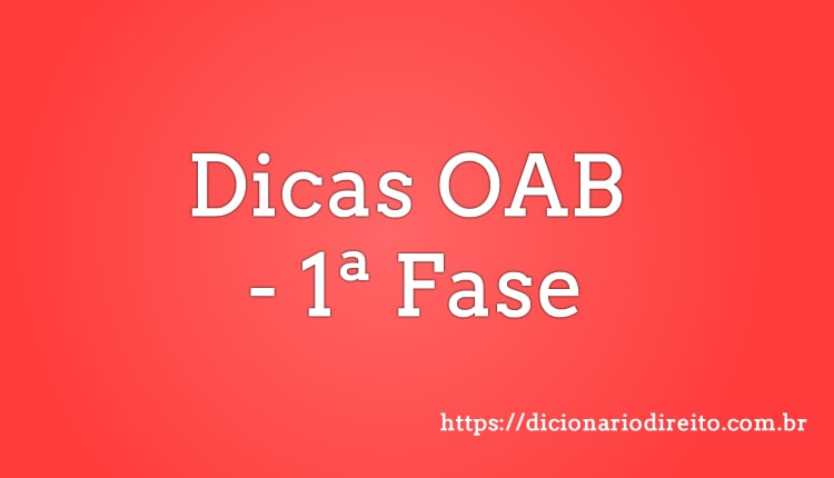Dicas OAB Primeira Fase - Dicionário Direito