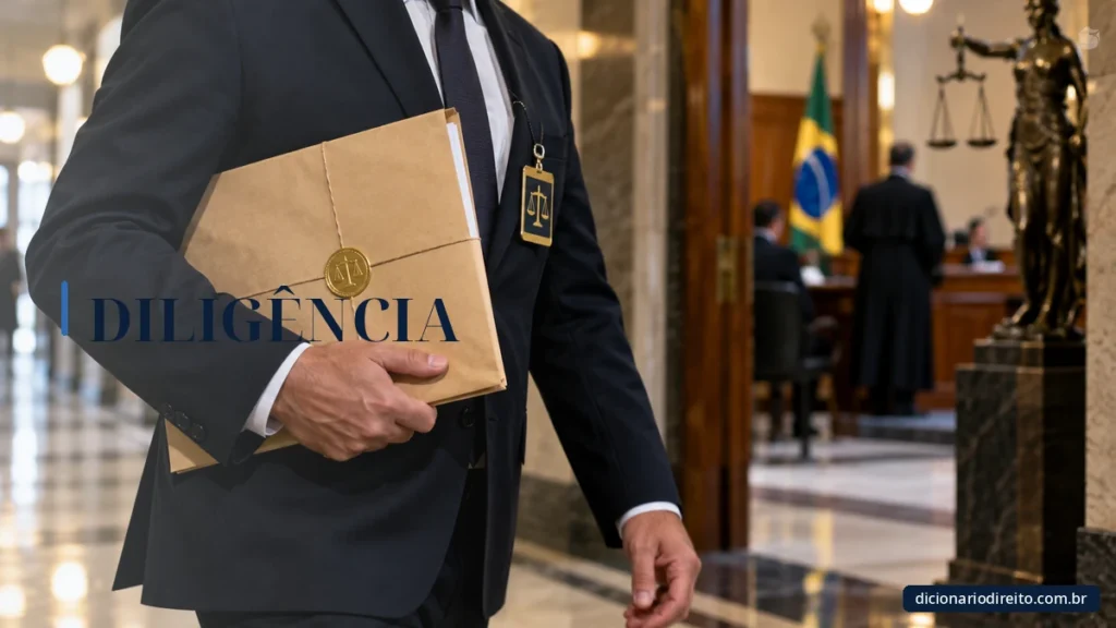 Ilustração editorial sobre Diligência — Dicionário Direito