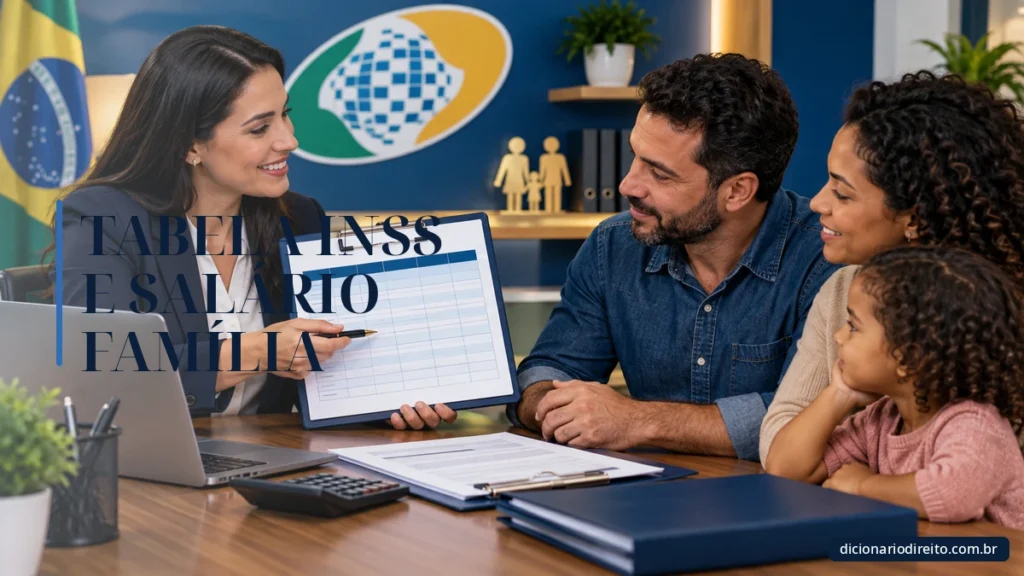 Ilustração editorial sobre Tabela Inss E Salário Família — Dicionário Direito
