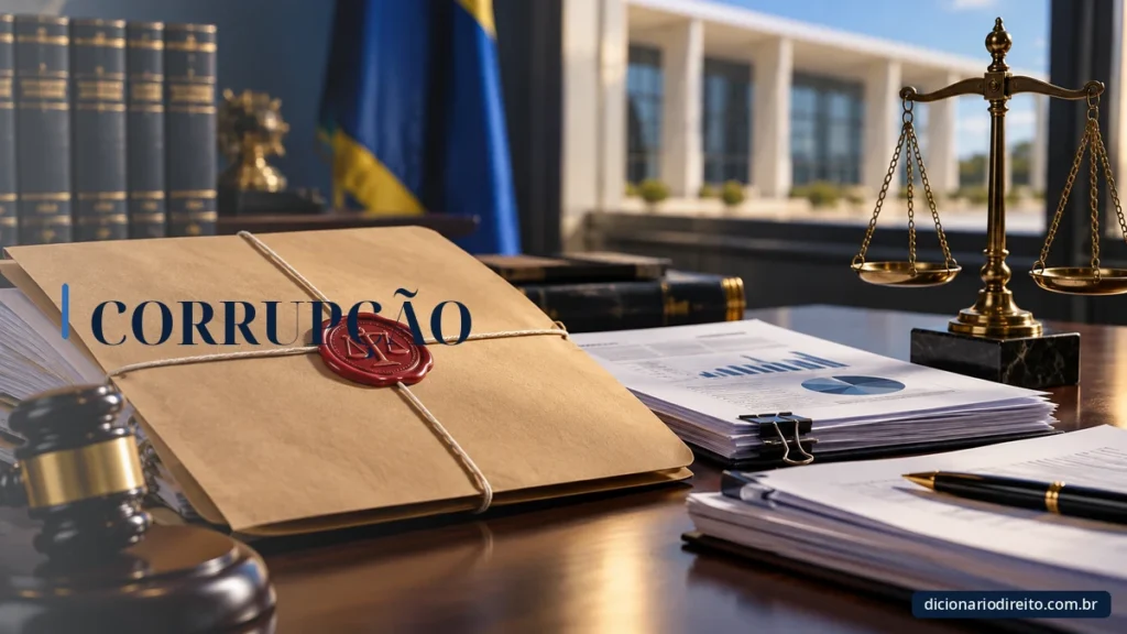 Ilustração editorial sobre Corrupção — Dicionário Direito