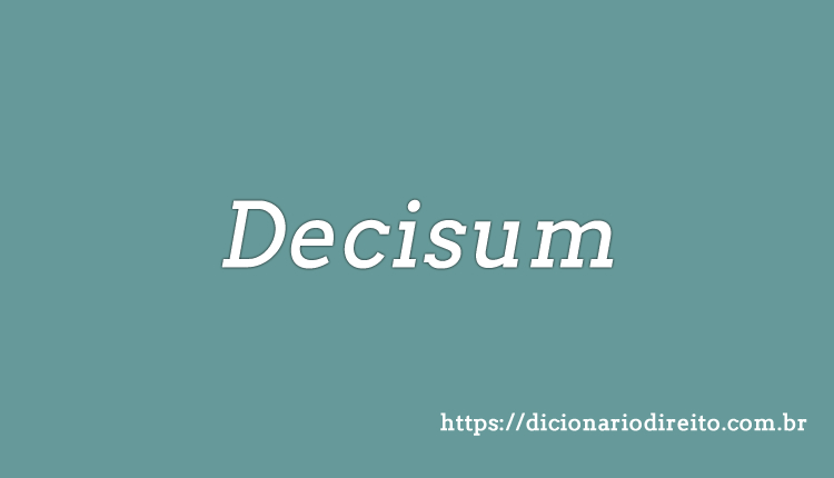 Decisum - Dicionário direito