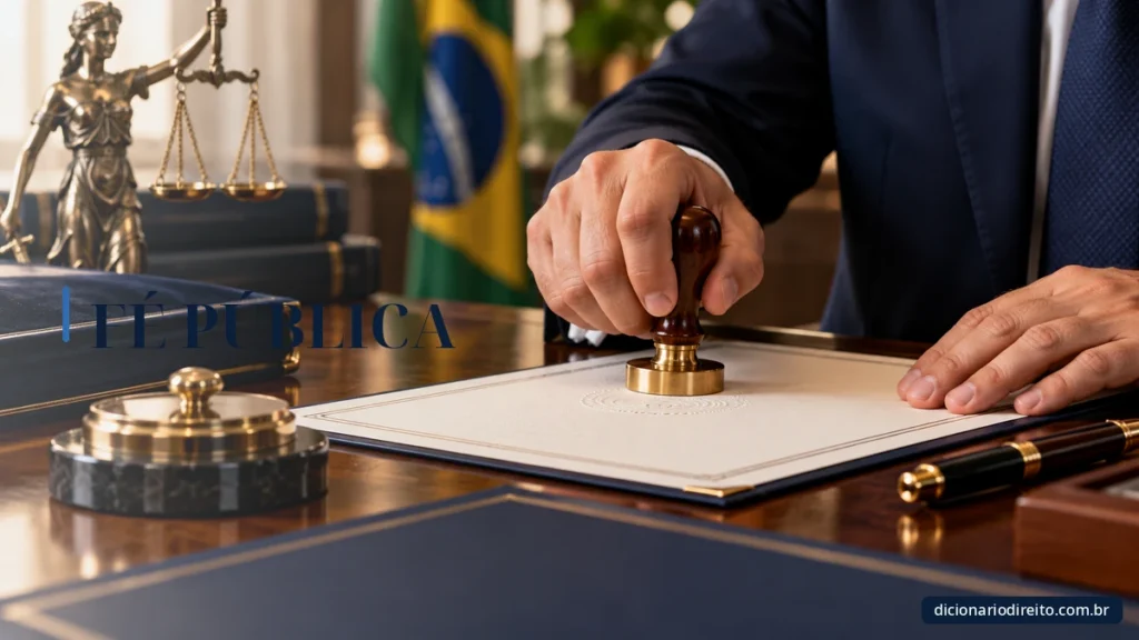 Ilustração editorial sobre Fé Pública — Dicionário Direito