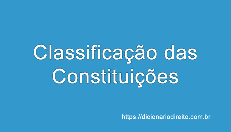 Classificação das Constituições - Dicionário Direito
