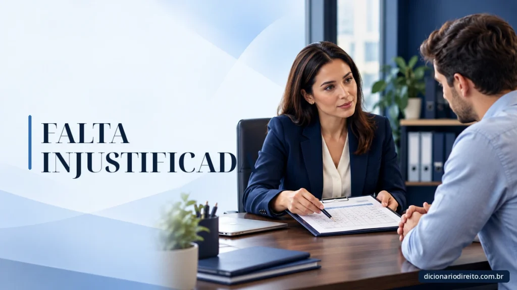 Ilustração editorial sobre Falta Injustificada — Dicionário Direito