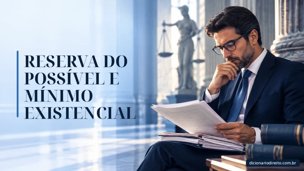 Ilustração editorial sobre Reserva Do Possível E Mínimo Existencial — Dicionário Direito