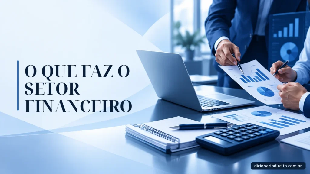 Ilustração editorial sobre O Que Faz O Setor Financeiro — Dicionário Direito