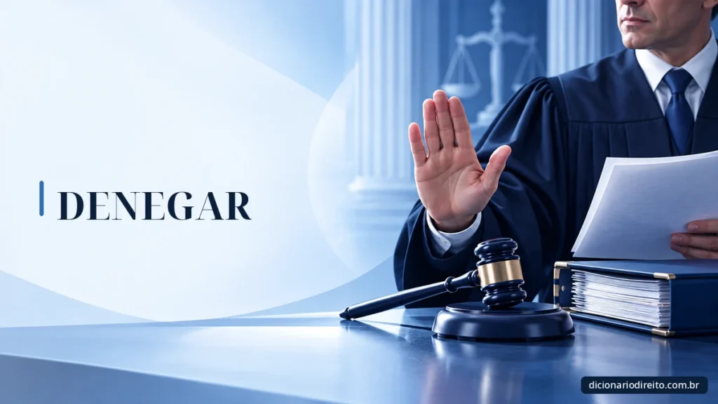 Ilustração editorial sobre Denegar — Dicionário Direito
