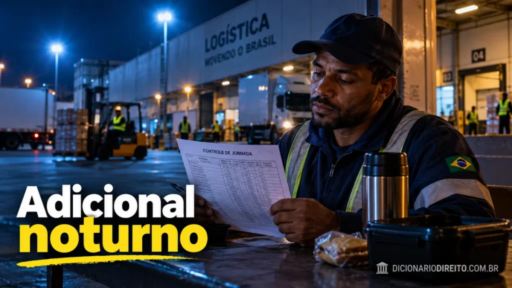 Adicional noturno: quem tem direito e como conferir o pagamento — ilustração editorial sobre direitos e procedimentos no Brasil