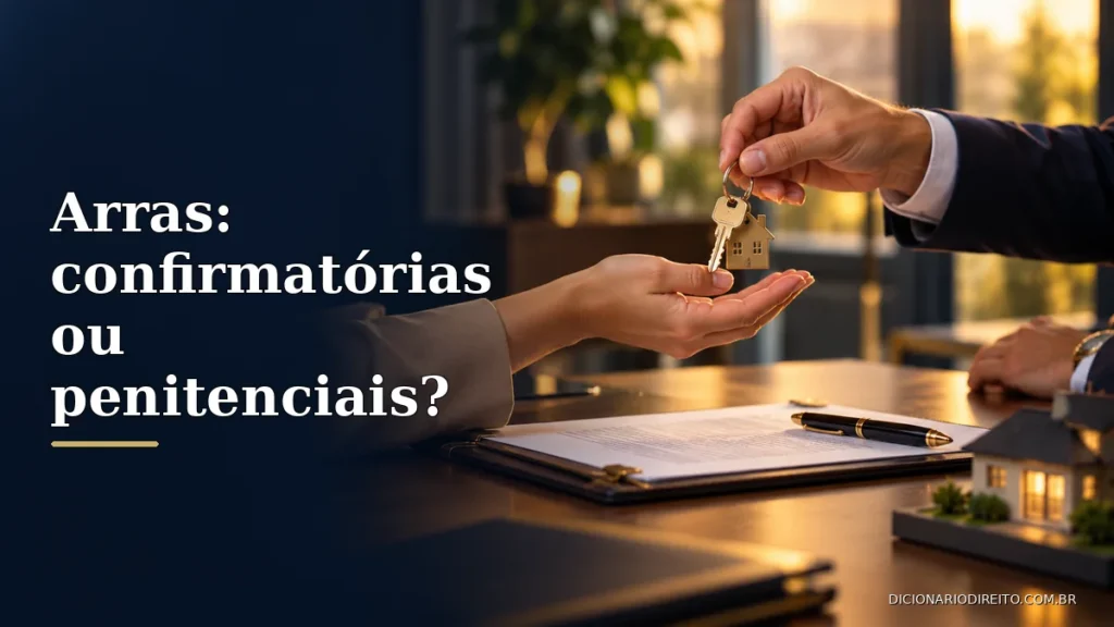 Arras confirmatórias e penitenciais: quando o sinal pode ser devolvido? — imagem editorial ilustrativa relacionada ao tema.