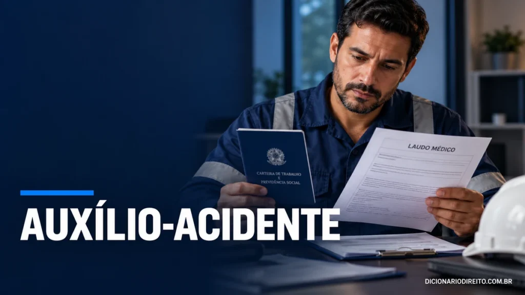 Pessoa analisa relatório médico e documentos sobre sequela permanente após acidente