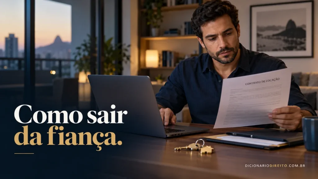 Como o fiador pode sair da fiança do aluguel? — ilustração editorial sobre direitos e procedimentos no Brasil