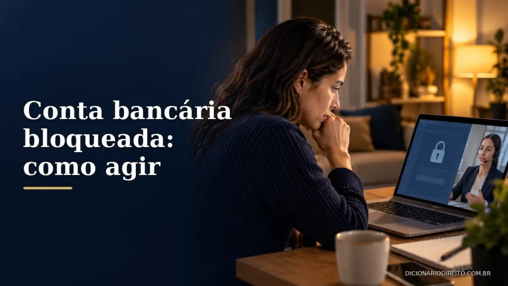 Conta bancária bloqueada: como descobrir o motivo e pedir liberação — imagem editorial ilustrativa relacionada ao tema.
