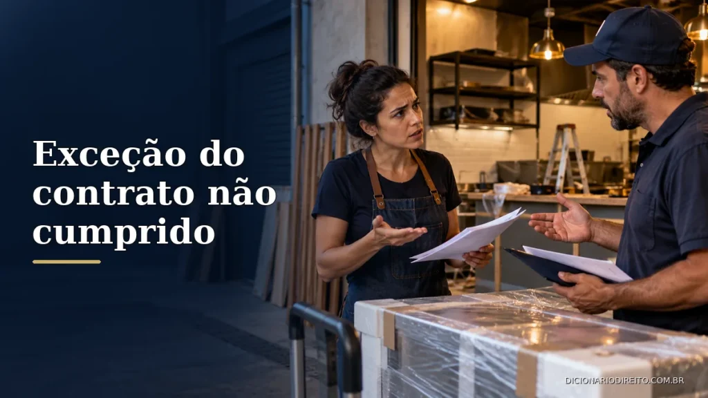 Exceção do contrato não cumprido: quando posso suspender minha parte? — imagem editorial ilustrativa relacionada ao tema.