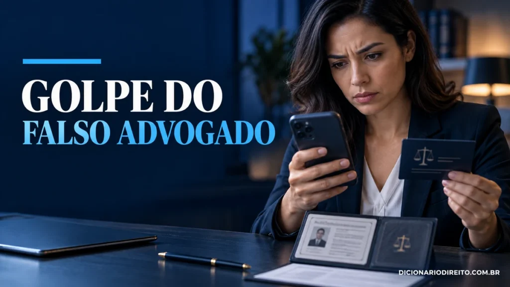 Pessoa verifica mensagem suspeita sobre processo jurídico no celular