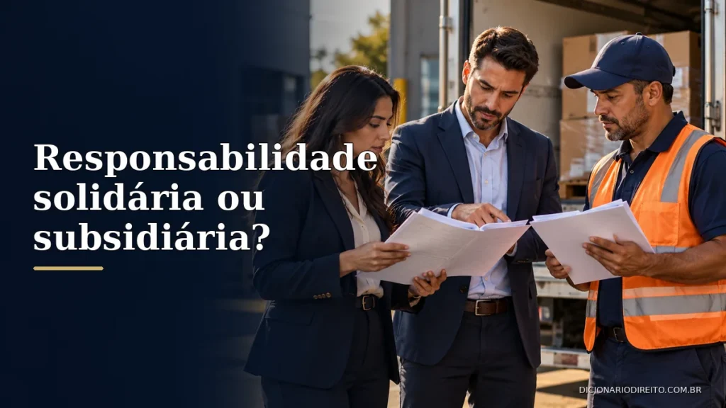 Obrigação solidária e subsidiária: quem pode ser cobrado? — imagem editorial ilustrativa relacionada ao tema.