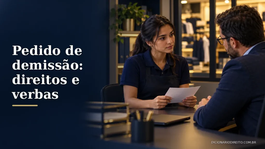 Pedido de demissão: quais verbas o trabalhador recebe? — imagem editorial ilustrativa relacionada ao tema.