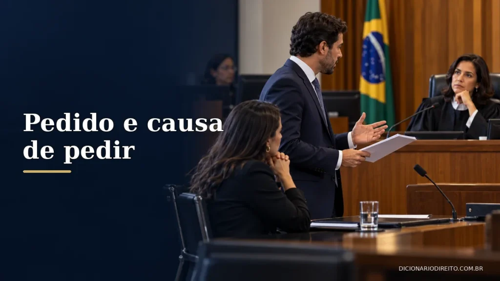 Pedido e causa de pedir: elementos essenciais da ação — imagem editorial ilustrativa relacionada ao tema.