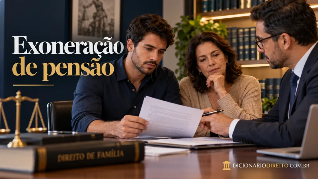 Pensão alimentícia após os 18 anos: quando pedir exoneração? — ilustração editorial sobre direitos e procedimentos no Brasil