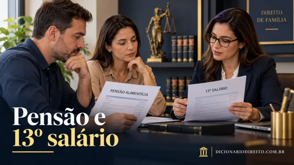 Pensão alimentícia incide sobre o 13º salário? Entenda a regra — ilustração editorial sobre direitos e procedimentos no Brasil