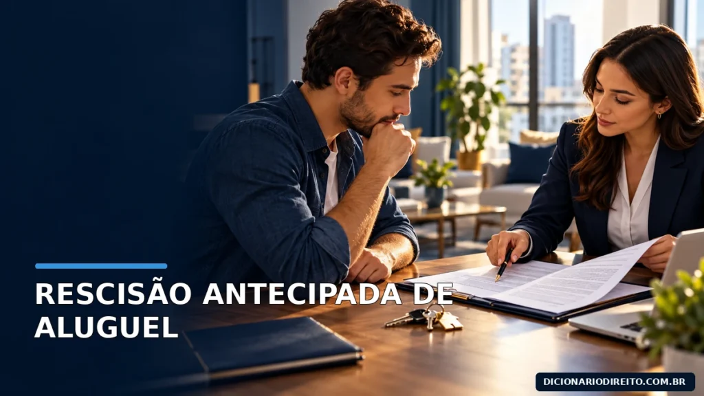 Inquilino e administradora imobiliária conferem contrato de locação e devolvem as chaves