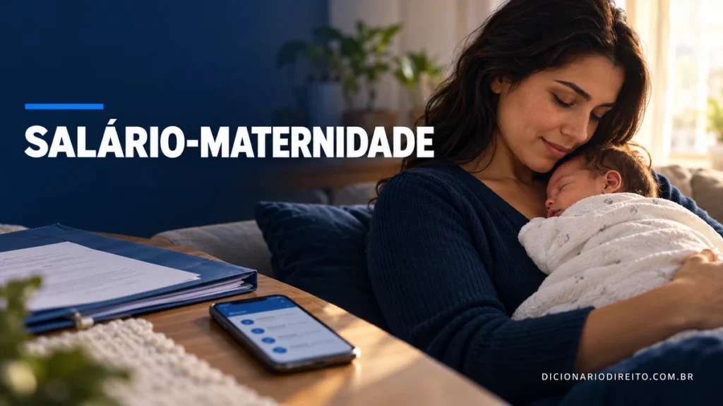 Mãe com bebê consulta benefício em documentos e celular