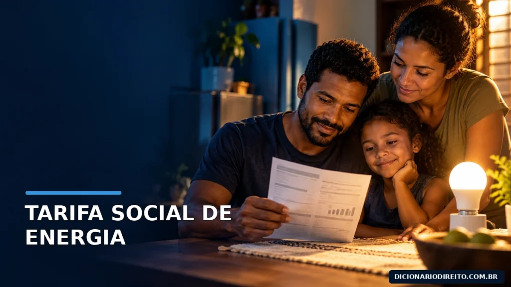 Família consulta a conta de energia em casa com uma lâmpada acesa ao lado