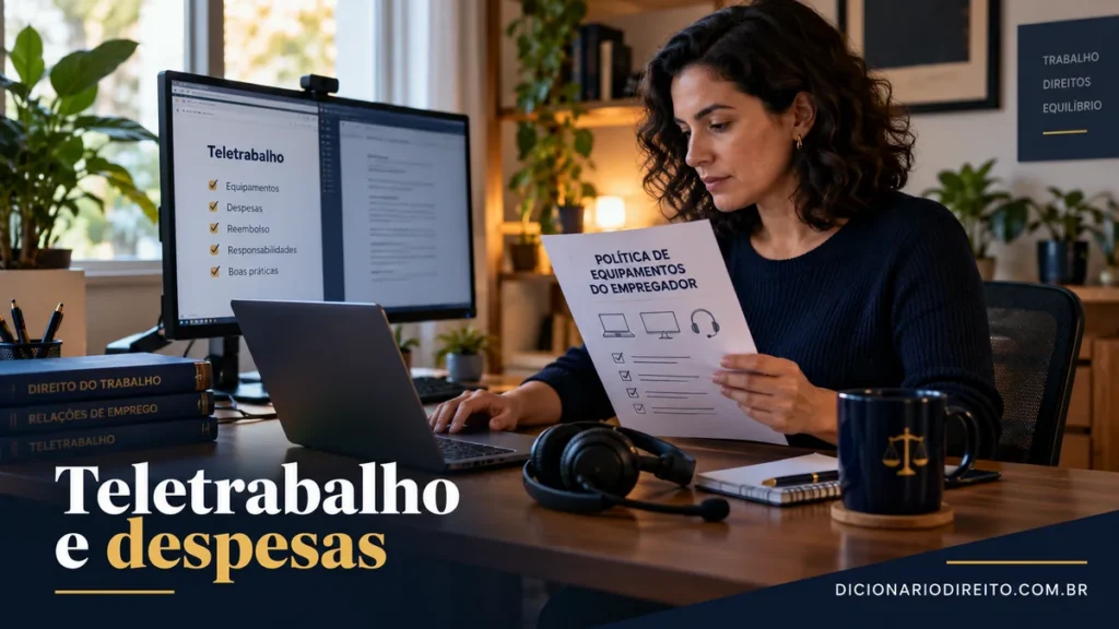 Teletrabalho: quem paga internet, computador e despesas da casa? — imagem editorial ilustrativa