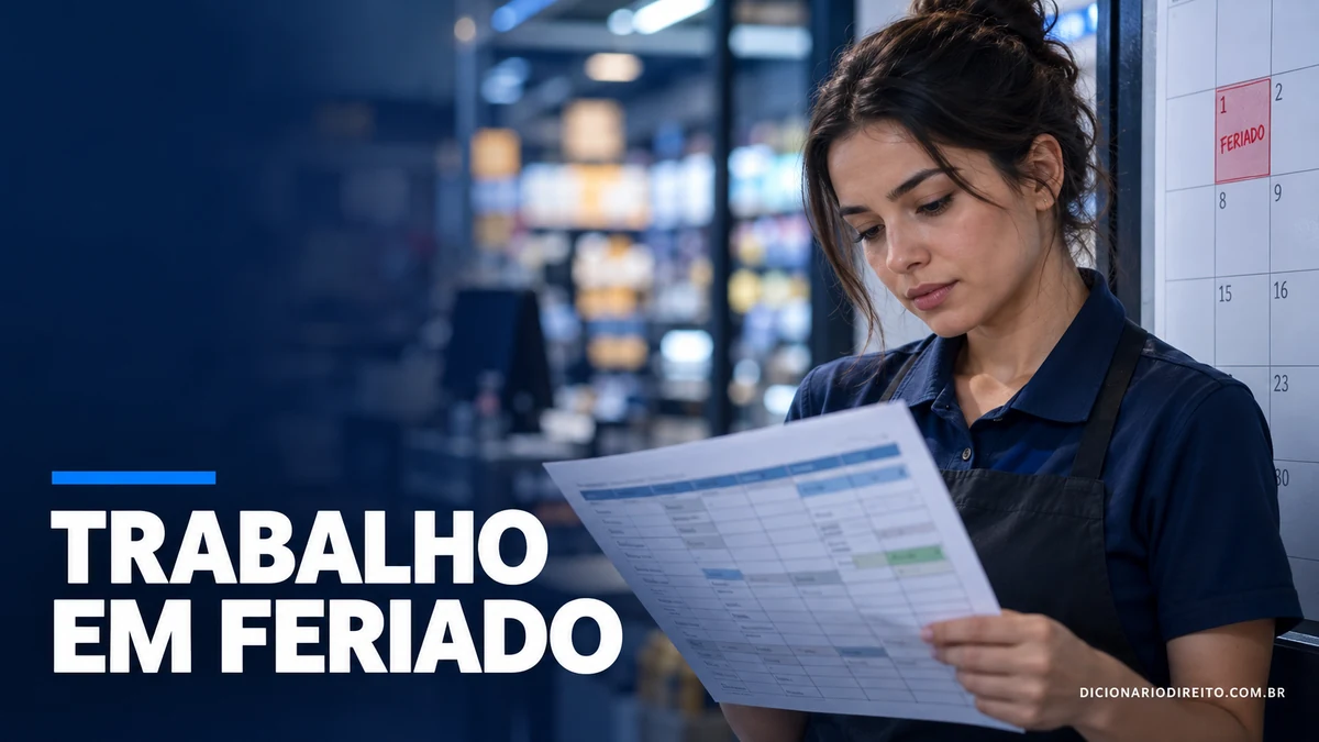 Trabalhadora confere a escala de trabalho em feriado