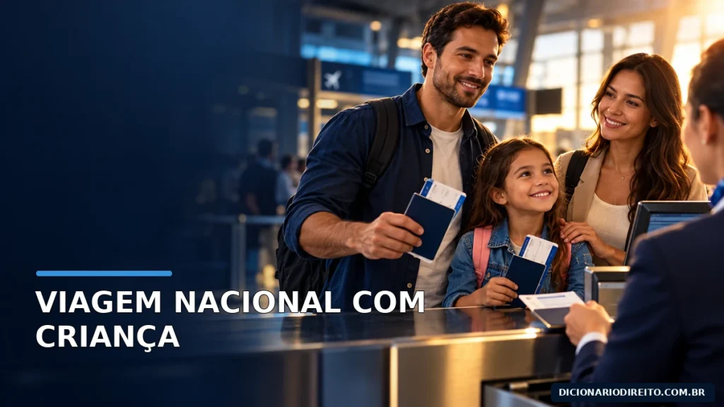 Pais acompanham a filha em um balcão de aeroporto com documentos de viagem