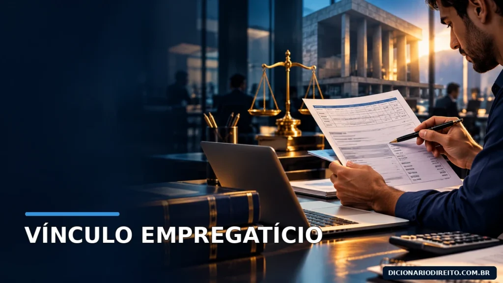 Trabalhador analisa um contrato e uma folha de pagamento em ambiente profissional