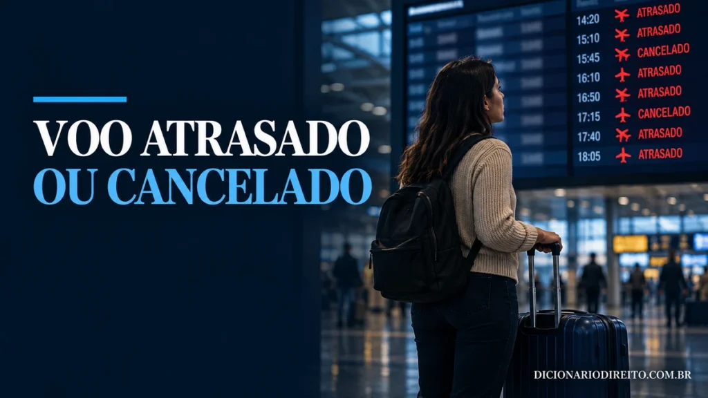 Passageira acompanha aviso de voo atrasado no aeroporto